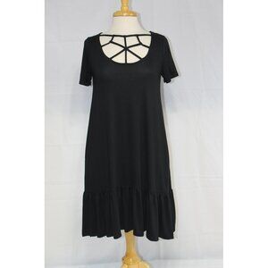 Zenana Casual Dress-Knee Length-#7041-Sizes S to 3X-BLACK-NEW